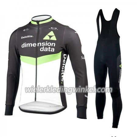 Set Fietsshirt Lange Mouw + Lange Koersbroek 2017 Dimension Data N001